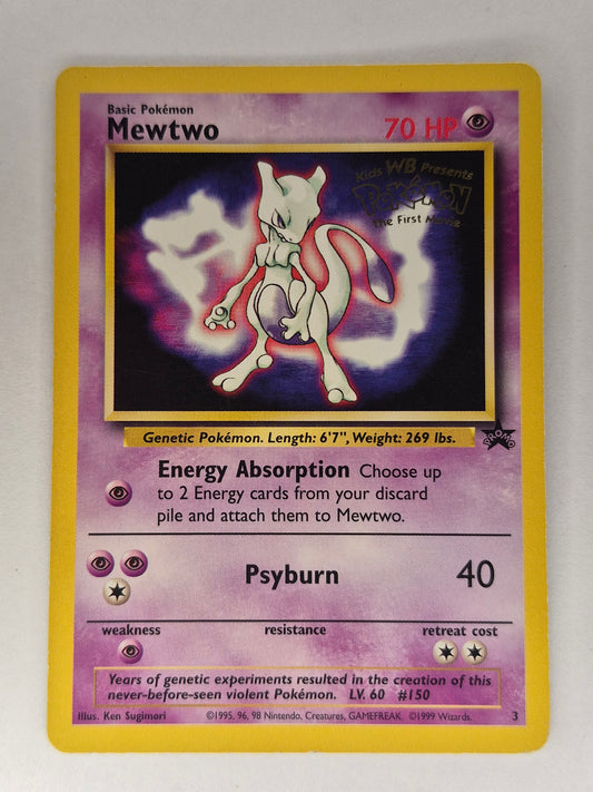 Mewtwo Promo 3 Rare Kids WB Pokemon the First Movie 1999 - LP