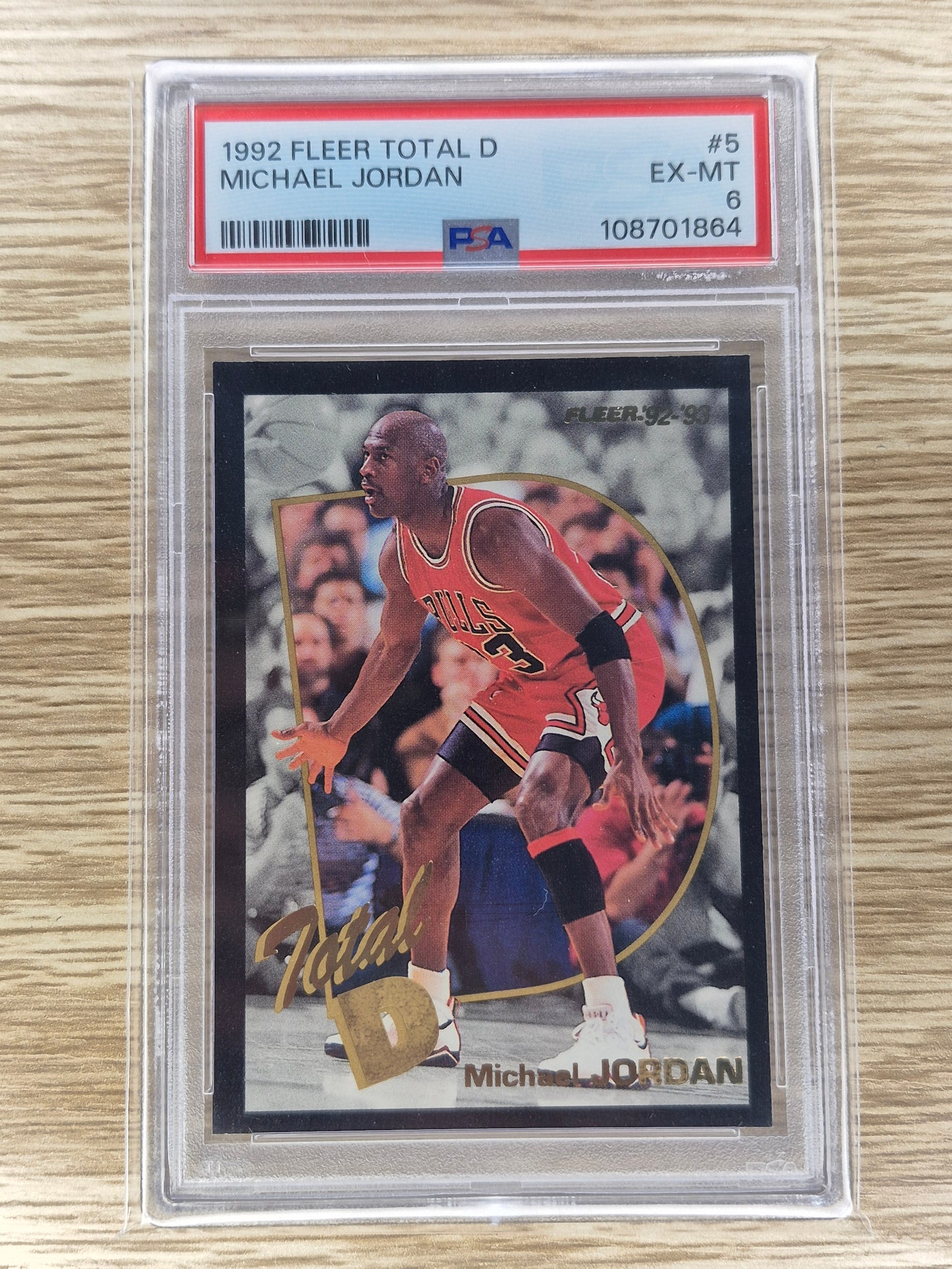 1992 FLEER TOTAL D #5 MICHAEL JORDAN PSA 6 EX-MT