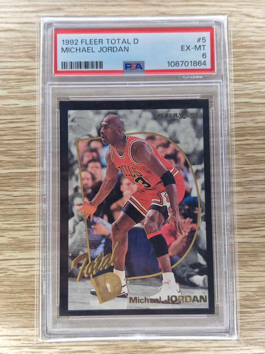 1992 FLEER TOTAL D #5 MICHAEL JORDAN PSA 6 EX-MT
