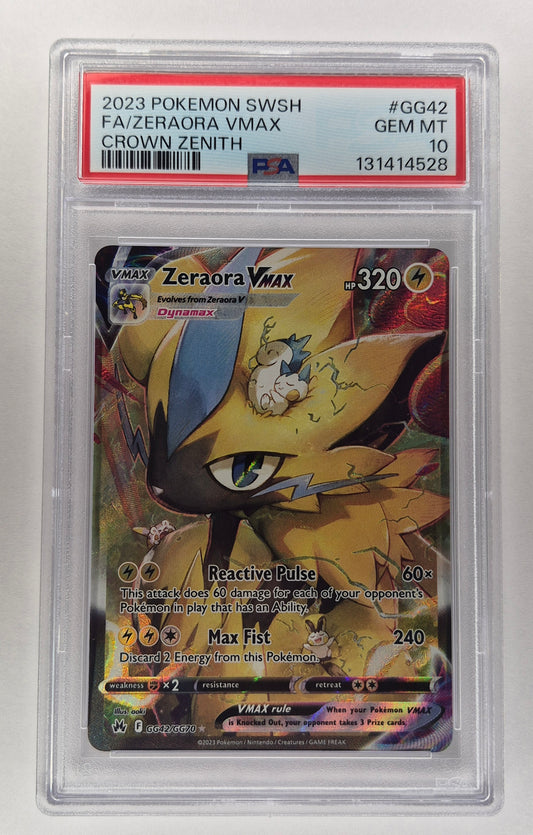 2023 Pokémon SWSH Crown Zenith GG42/GG70 Full Art Zeraora Vmax PSA 10