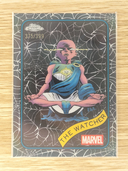 Topps Chrome Marvel 2025 The Watcher Spider Web Refractor #28 375/399
