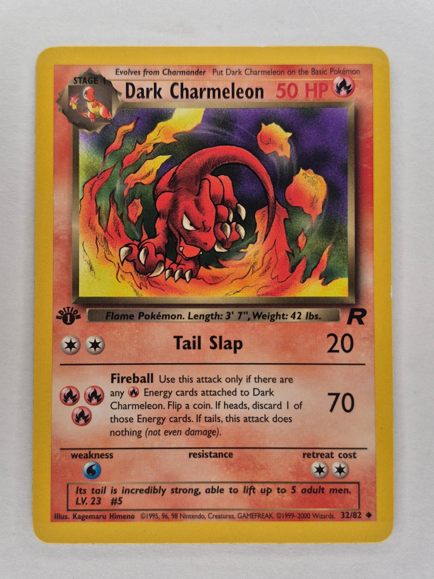 2000 Pokémon WOTC 32/82 Dark Charmeleon 1st Edition Non Holo LP