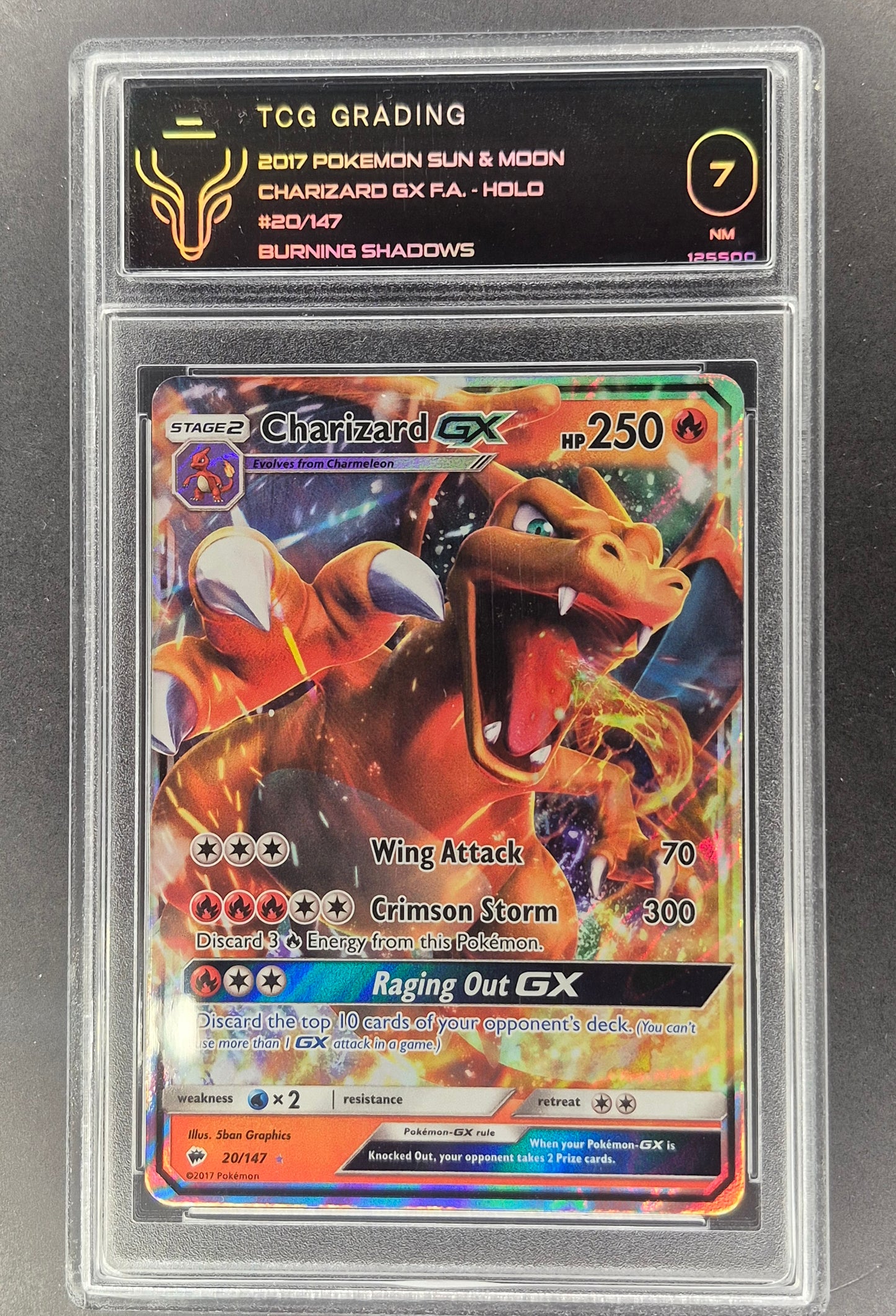 2017 Pokemon S&M Burning Shadows 20/147 Charizard GX TCG 7