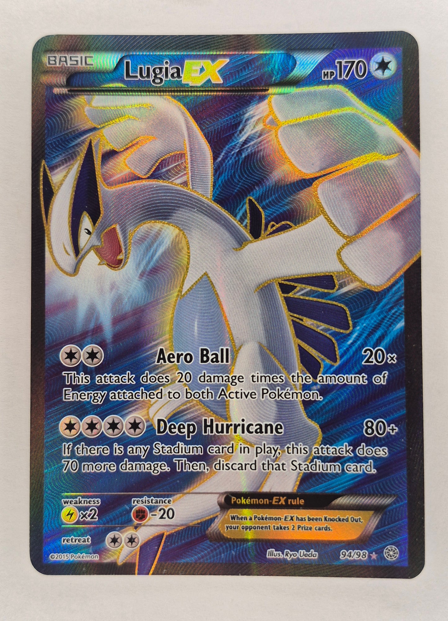 Pokemon TCG Lugia EX 94/98 Ancient Origins Full Art Ultra Rare Holo LP