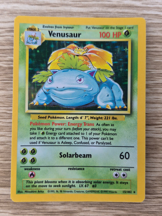 1999 Pokémon Base Set Venusaur Holo LP 15/102