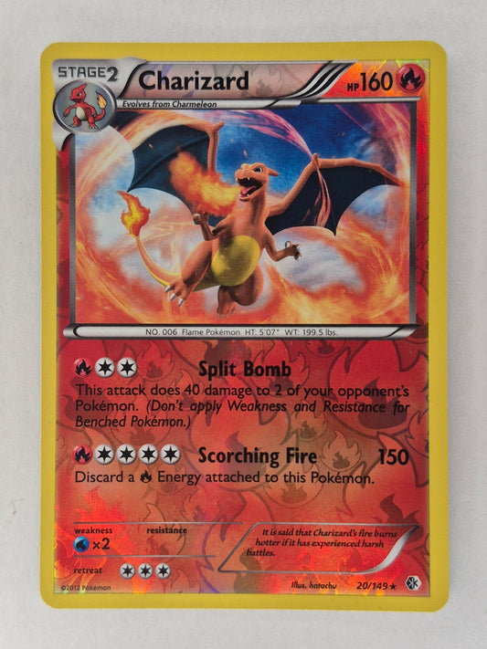 2012 Pokemon TCG Card Charizard 20/149 Boundaries Crossed Holo Rare LP