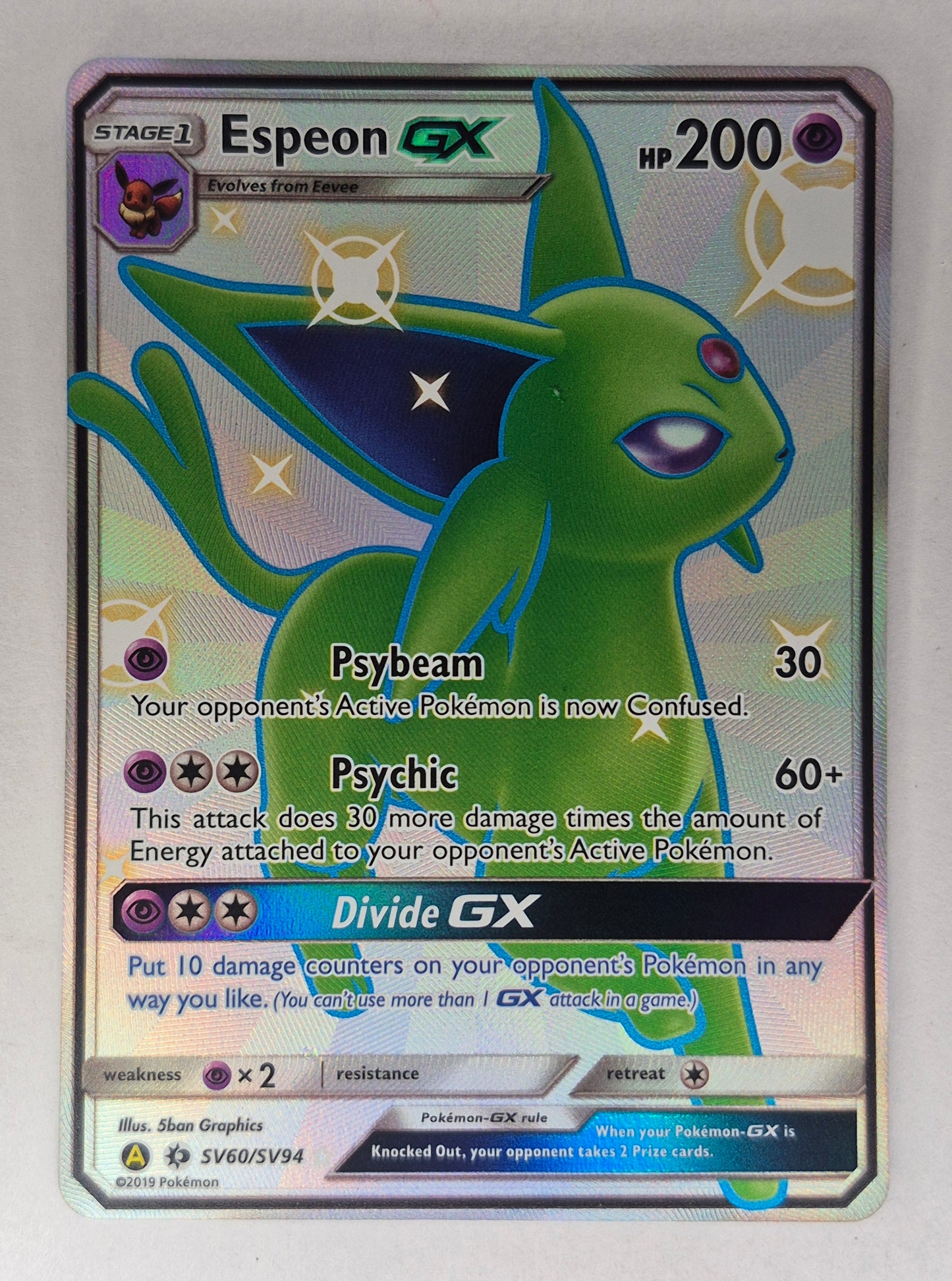 ESPEON GX SV60/SV94  HIDDEN FATES FULL ART SHINY HOLO POKEMON ENGLISH NM