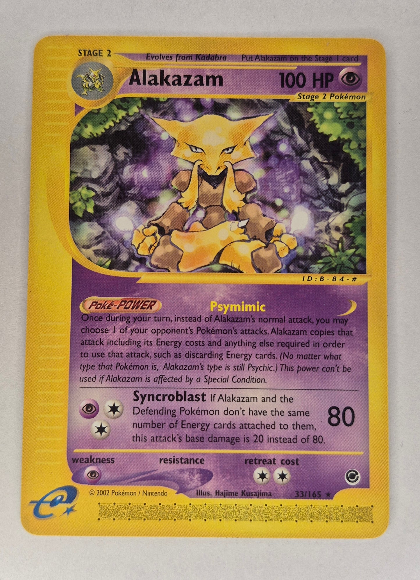 2002 Alakazam - 33/165 - Pokemon Expedition Non-Holo Rare Card NM