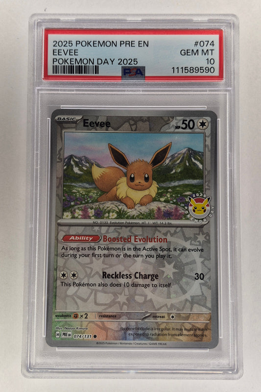 2025 Pokémon PRE EN 074/131 Eevee Pokemon Day 2025 PSA 10