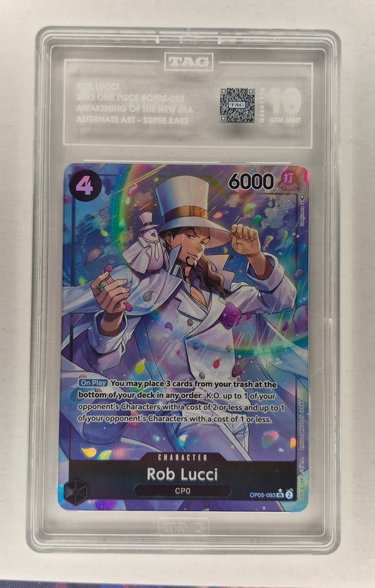 2023 One-Piece OP05-093 Rob Lucci SR Alt Art Awakening of the New Era TAG 10