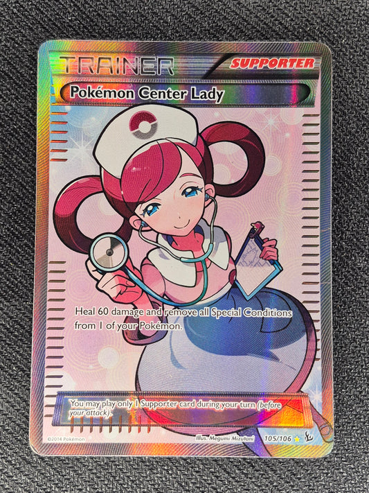 Pokemon Center Lady 105/106 XY Flashfire Ultra Rare Full Art Holo LP