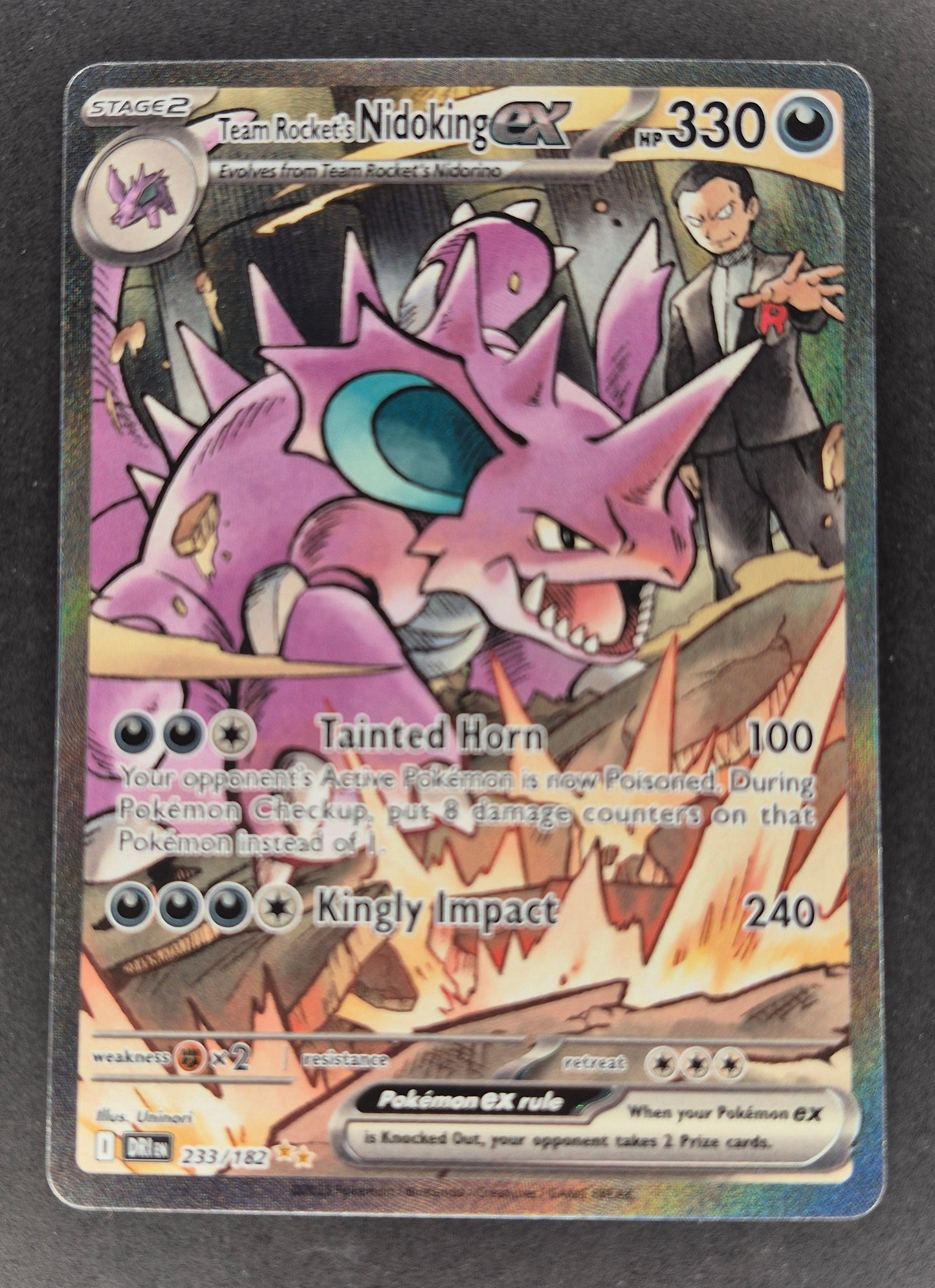 Team Rocket's Nidoking ex 2025 Pokemon Destined Rivals DRI 233/182 Special SIR LP