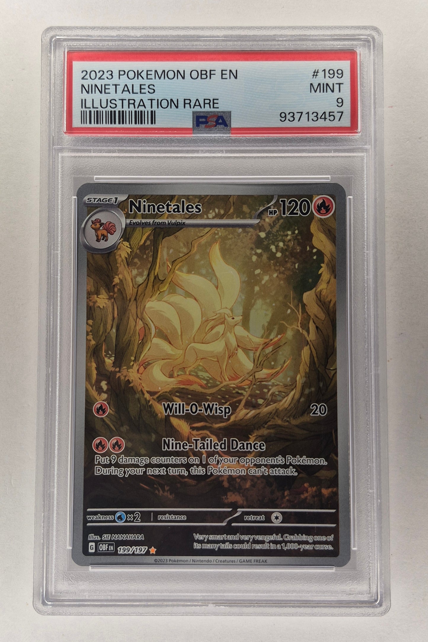 2023 Pokémon Obsidian Flames 199/197 Ninetales IR PSA 9