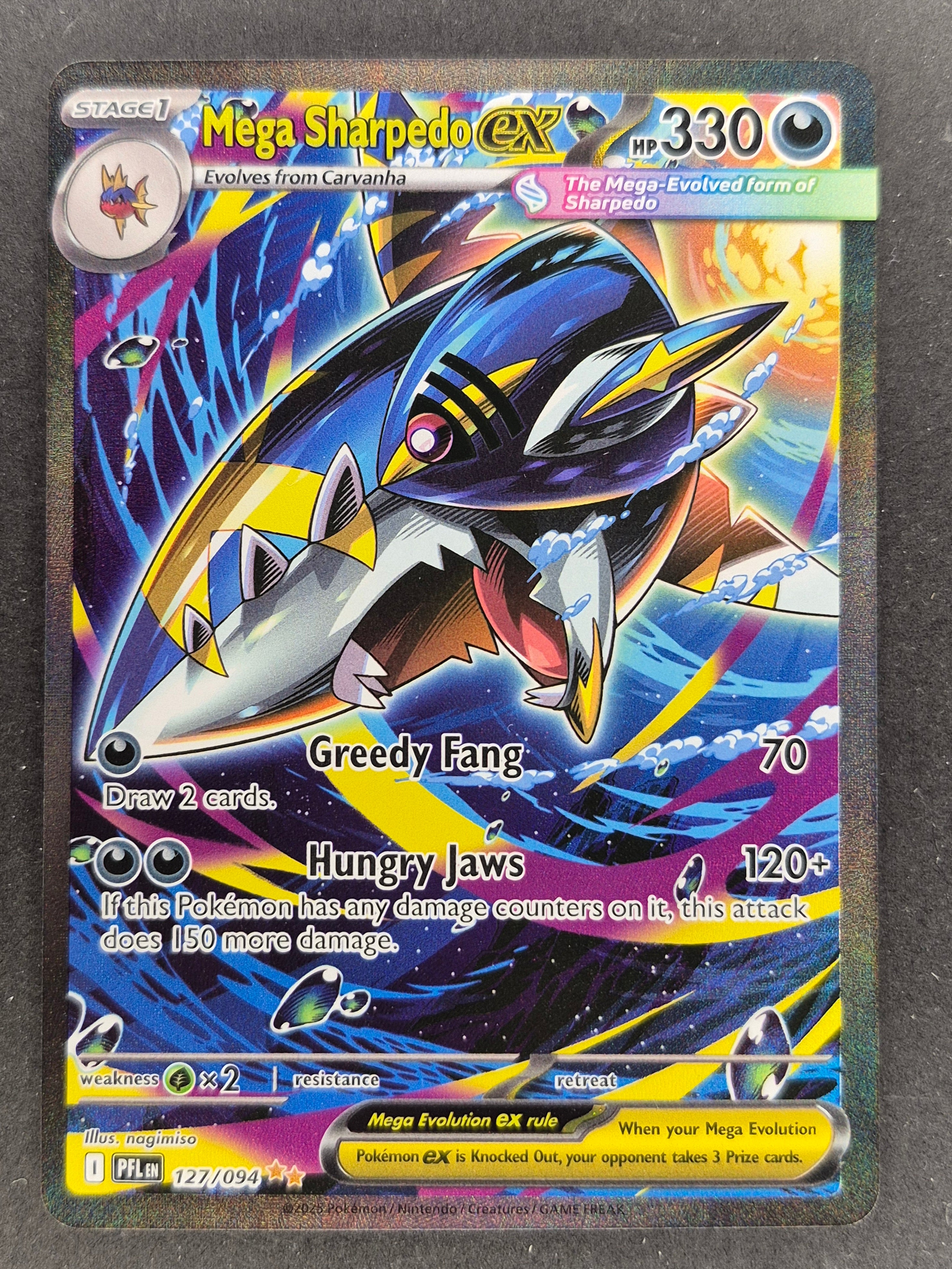 Mega Sharpedo ex 127/094 SIR Phantasmal Flames Pokemon TCG – Boomerang ...