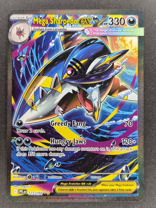 Mega Sharpedo ex 127/094 SIR Phantasmal Flames Pokemon TCG