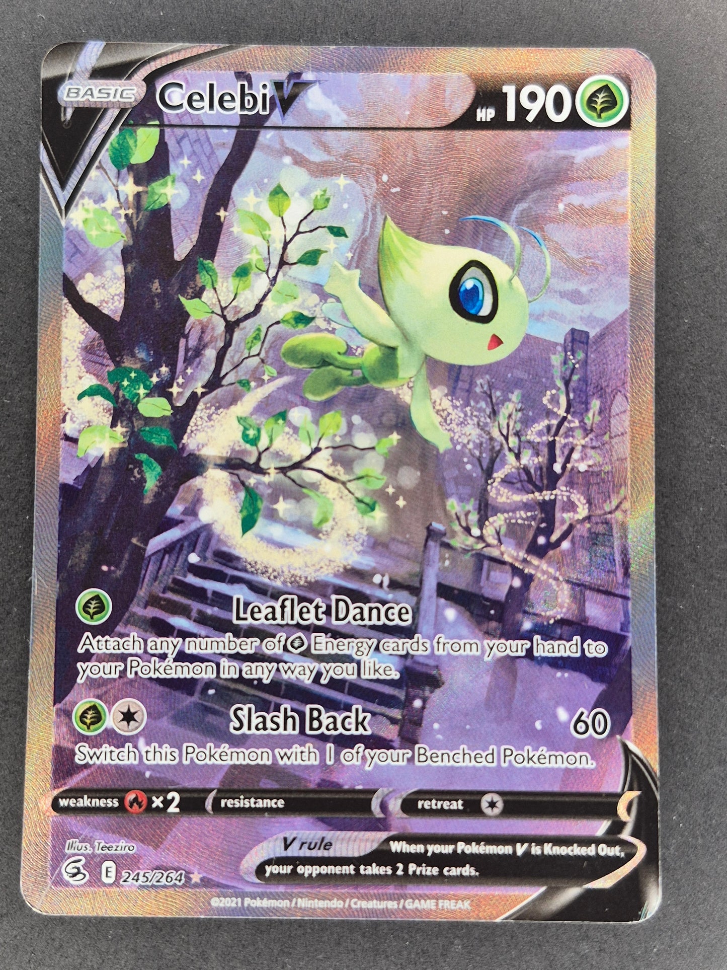 2021 Pokemon Fusion Strike 245/264 Celebi V Alt Art LP
