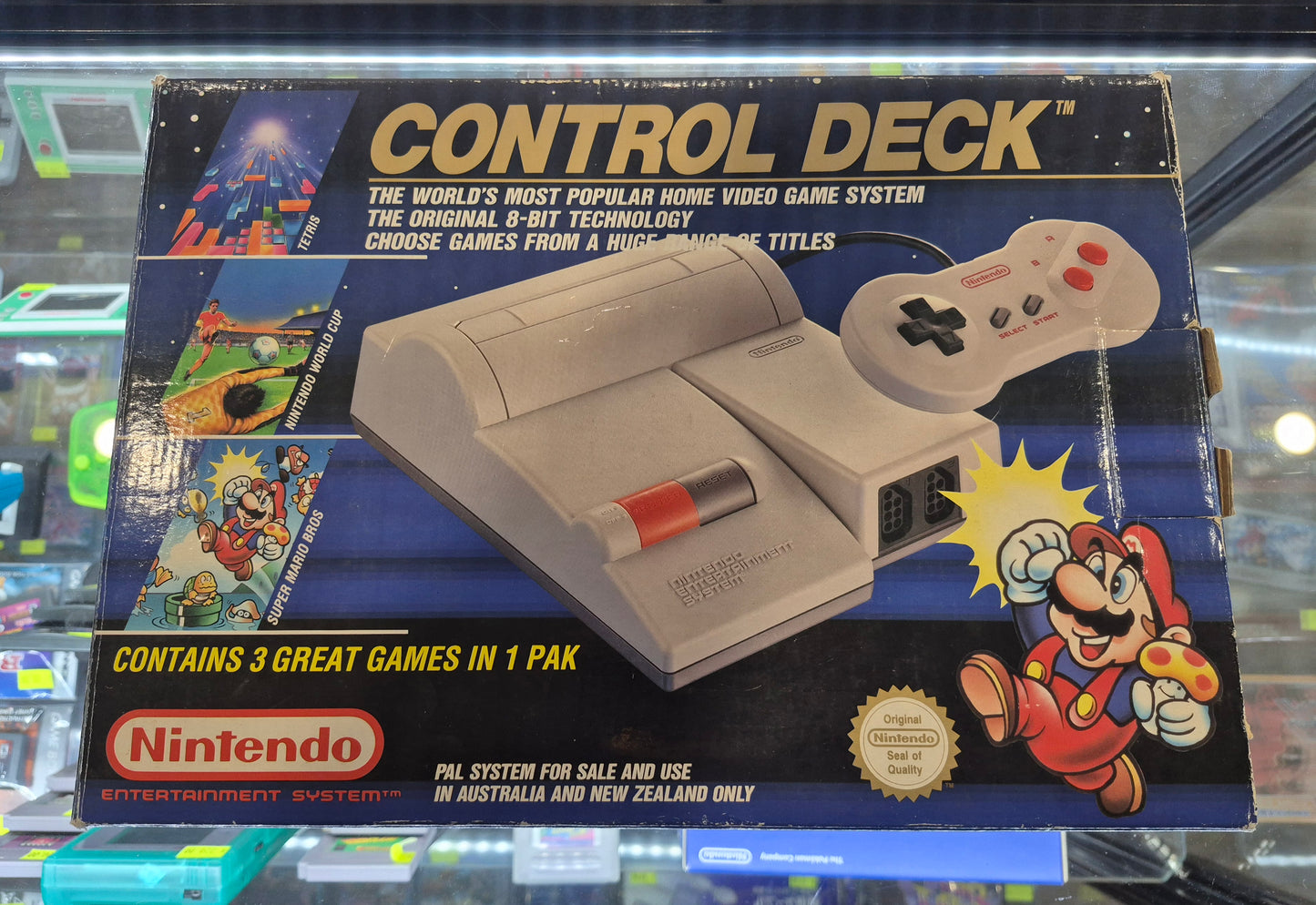 Nintendo NES Control Deck Top Loader PAL AUS Complete in Box with 2 controllers & game(no insert)