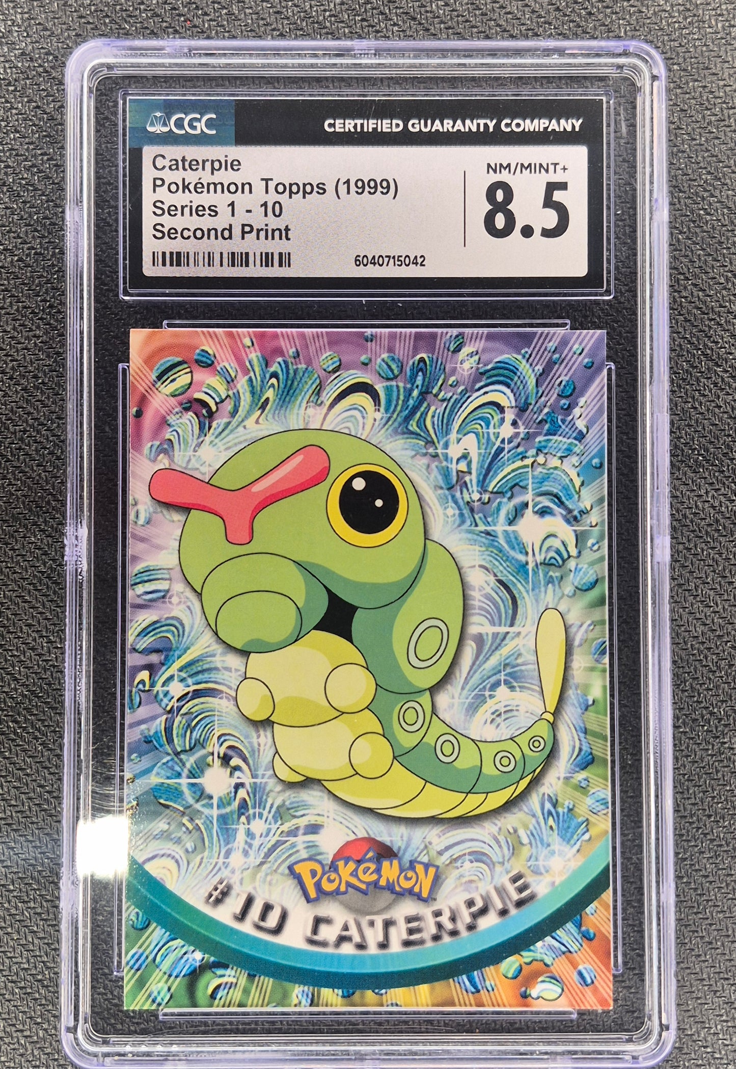 1999 Caterpie Pokemon Topps Series 1-10 Second Print CGC 8.5
