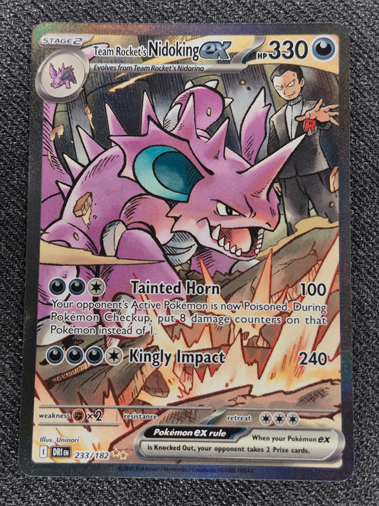 Team Rocket's Nidoking EX Illistration Rare 233/182 Pokemon Destined Rivals