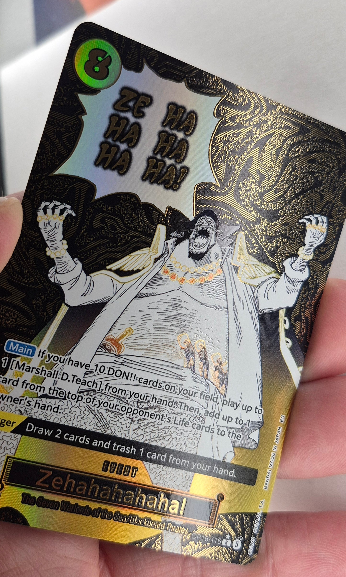 Zehahahahaha! One Piece OP 16-116 R The Time Of Battle English Alt Art NM