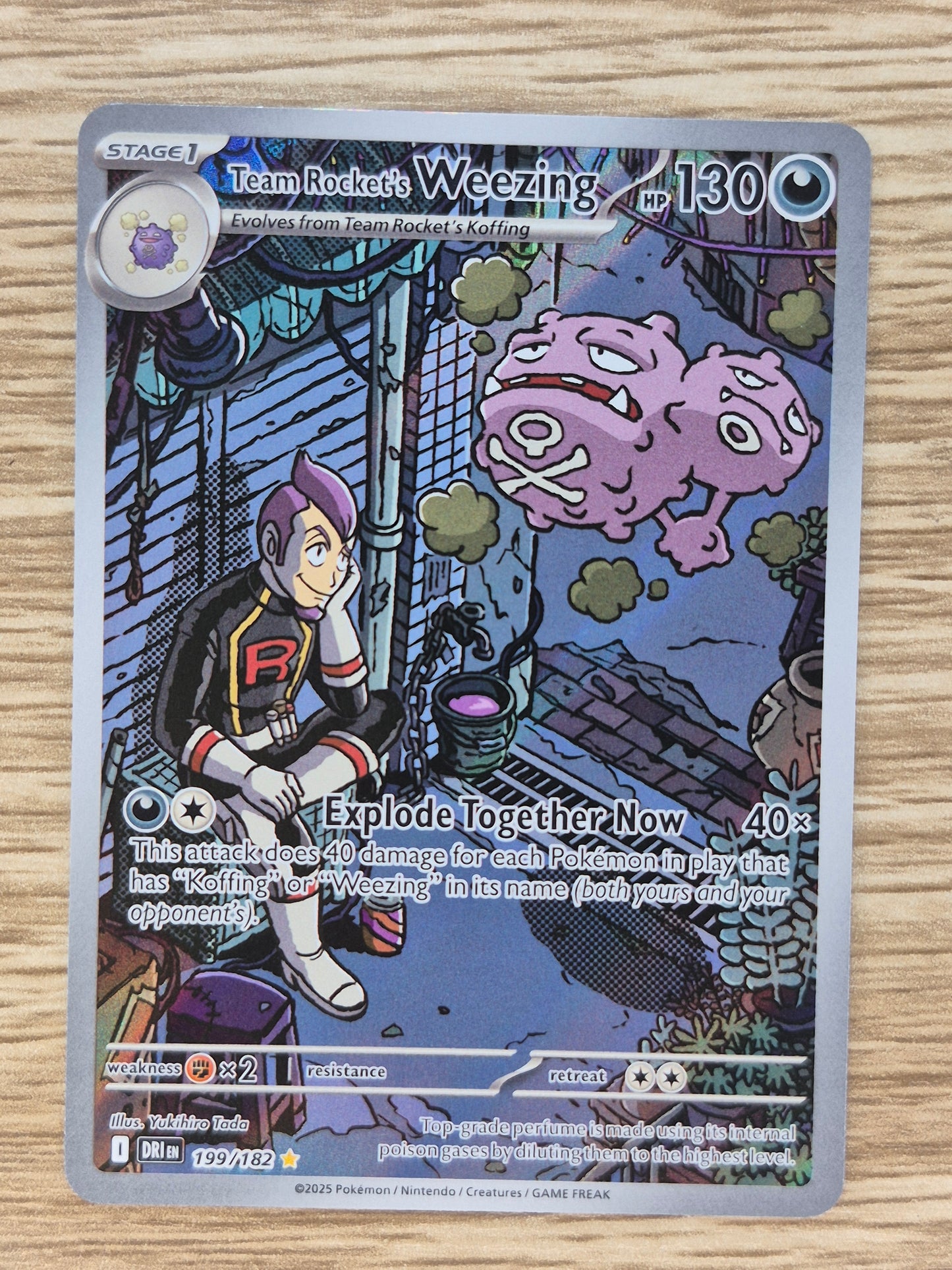 Team Rocket’s Weezing Illustration Rare Pokémon Destined Rivals 199/182 NR MT