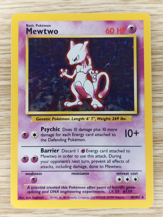 Pokemon 1999 Mewtwo Base Set Holo Rare 10/102 NM
