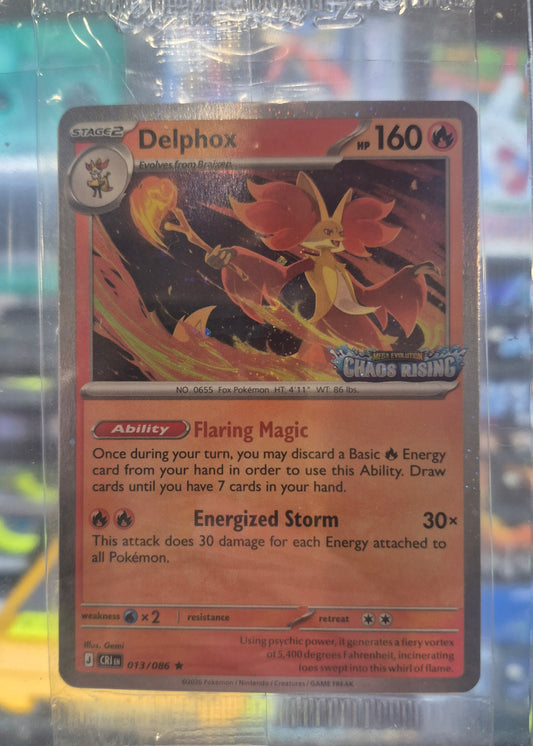 2026 Pokémon Chaos Rising Delphox Sealed Promo 013/086