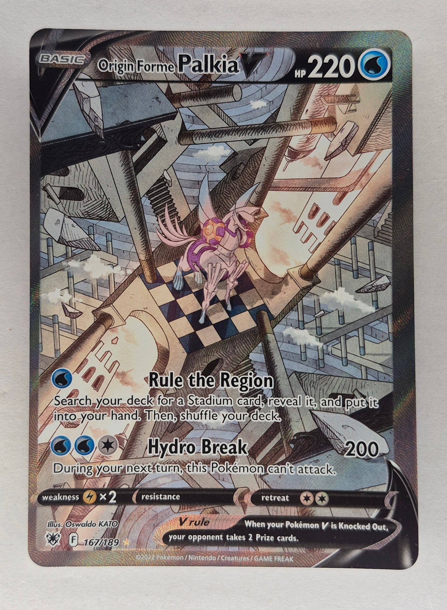 Pokemon TCG Astral Radiance 167/189 Origin Forme Palkia V Alternate Art 2022 NM(OC)