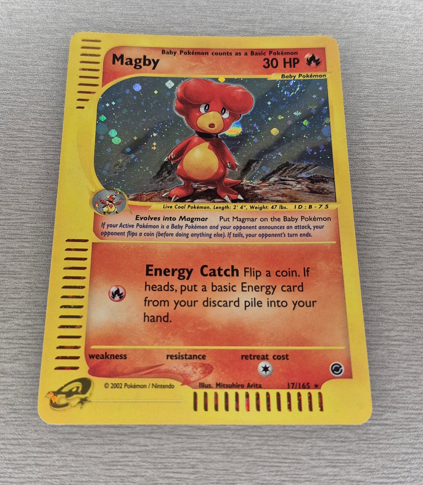 2002 MAGBY 17/165 EXPEDITION E-READER POKÉMON TCG LP Swirl **