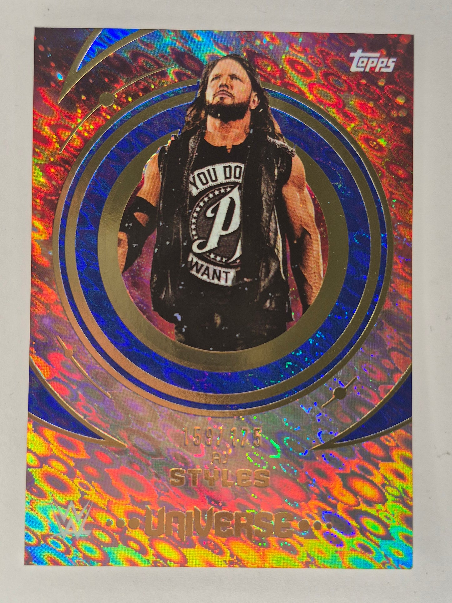 AJ STYLES 2025 TOPPS WWE UNIVERSE 159/175  Blue Pulsar