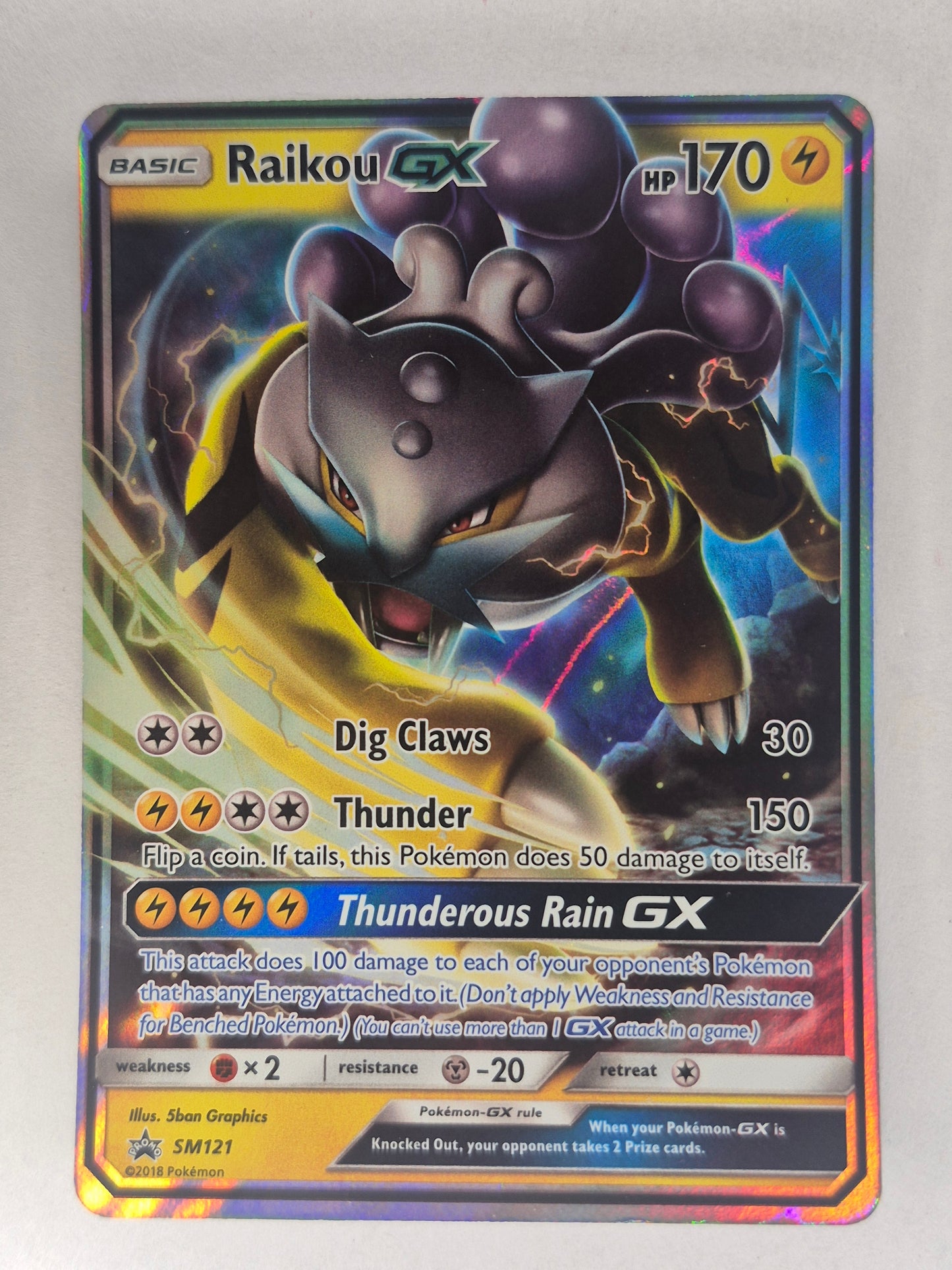 2018 Pokémon Sun & Moon Promo SM121 Raikou GX LP