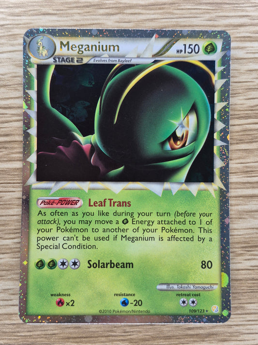 Pokémon TCG Meganium Prime Heartgold & Soulsilver 109/123 Holo Rare LP