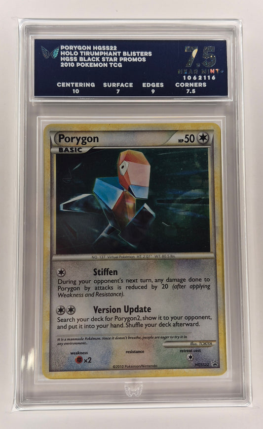 2010 Pokémon HGSS22 Triumphant Blisters Porygon Holo Promo ARK 7.5 PSA