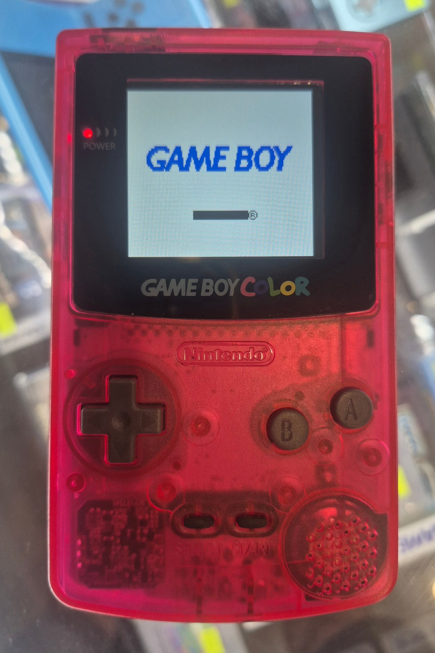 Nintendo Gameboy Color Console NEW Backlit Screen & See thru Pink Case
