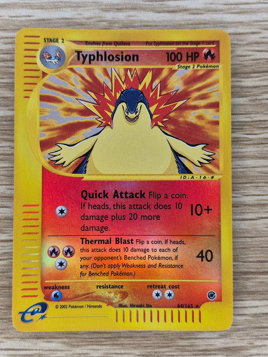 Typhlosion 64/165 Reverse Holo Expedition Vintage E-Reader Pokemon Card - LP