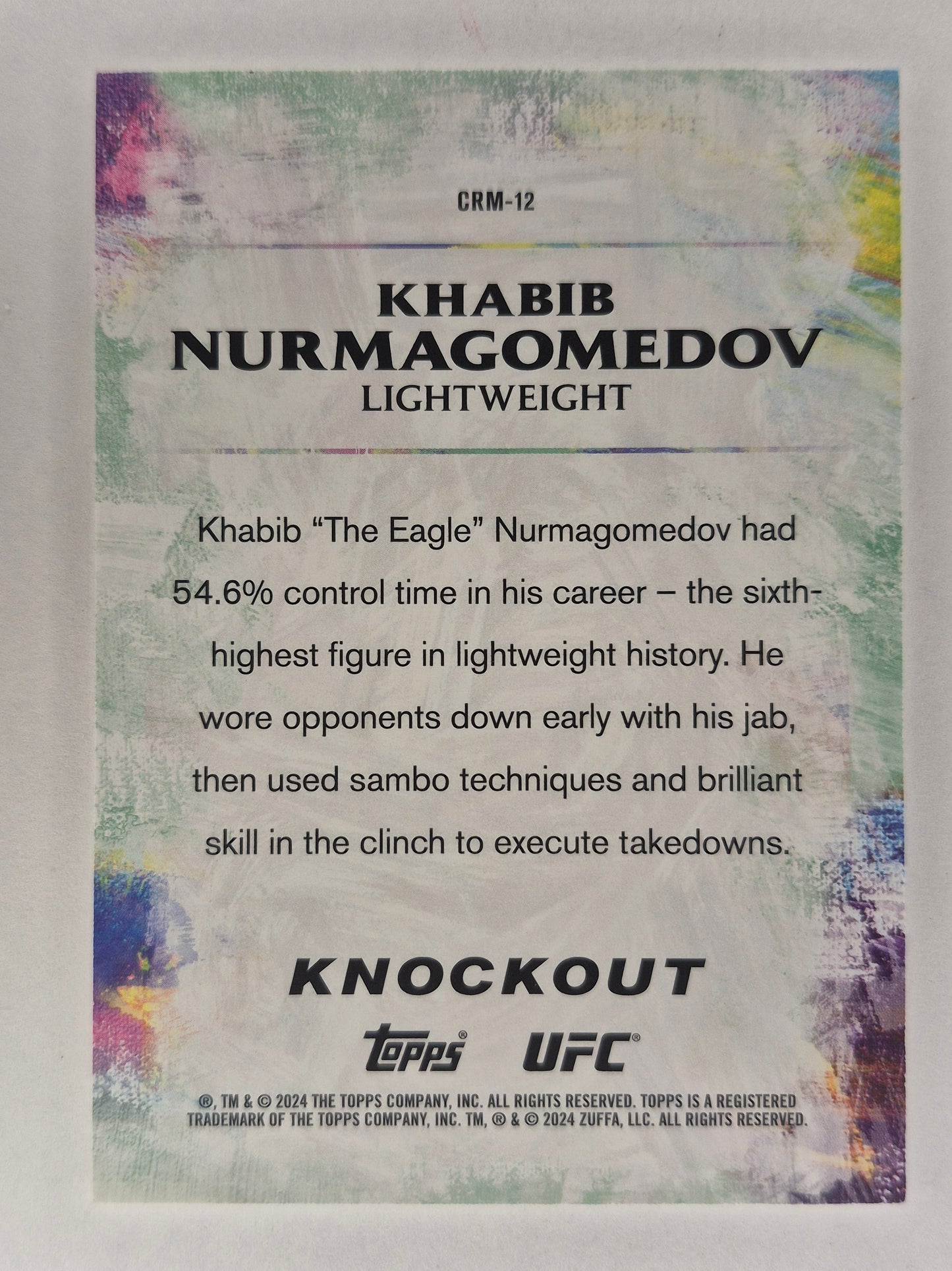 2024 Topps UFC KNOCKOUT CRM-12 Khabib Nurmagomedov Blue Craftmaster 50/50 NM