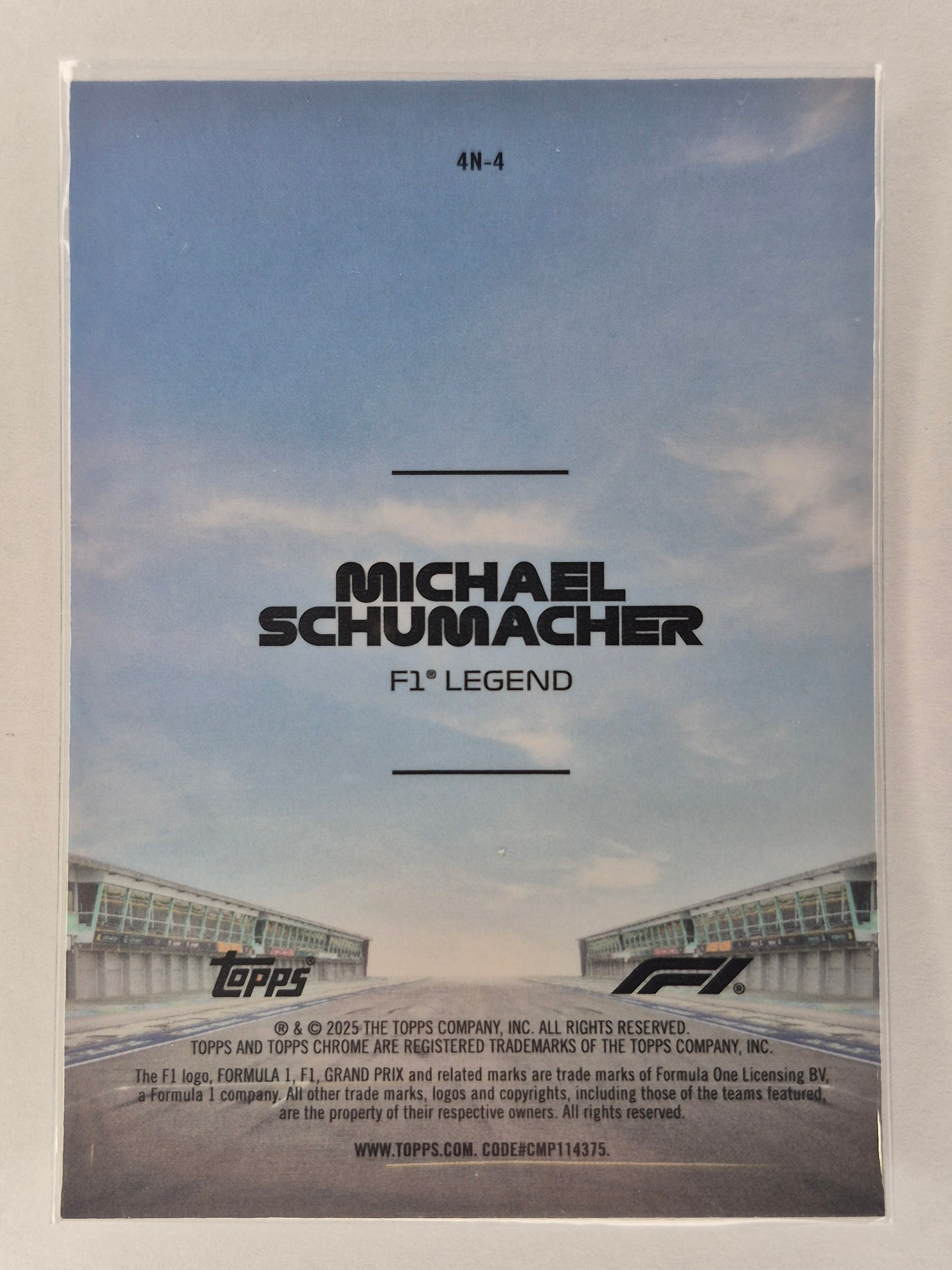 2025 Topps Chrome F1 Michael Schumacher 4 & More Refractor Insert #4N-4