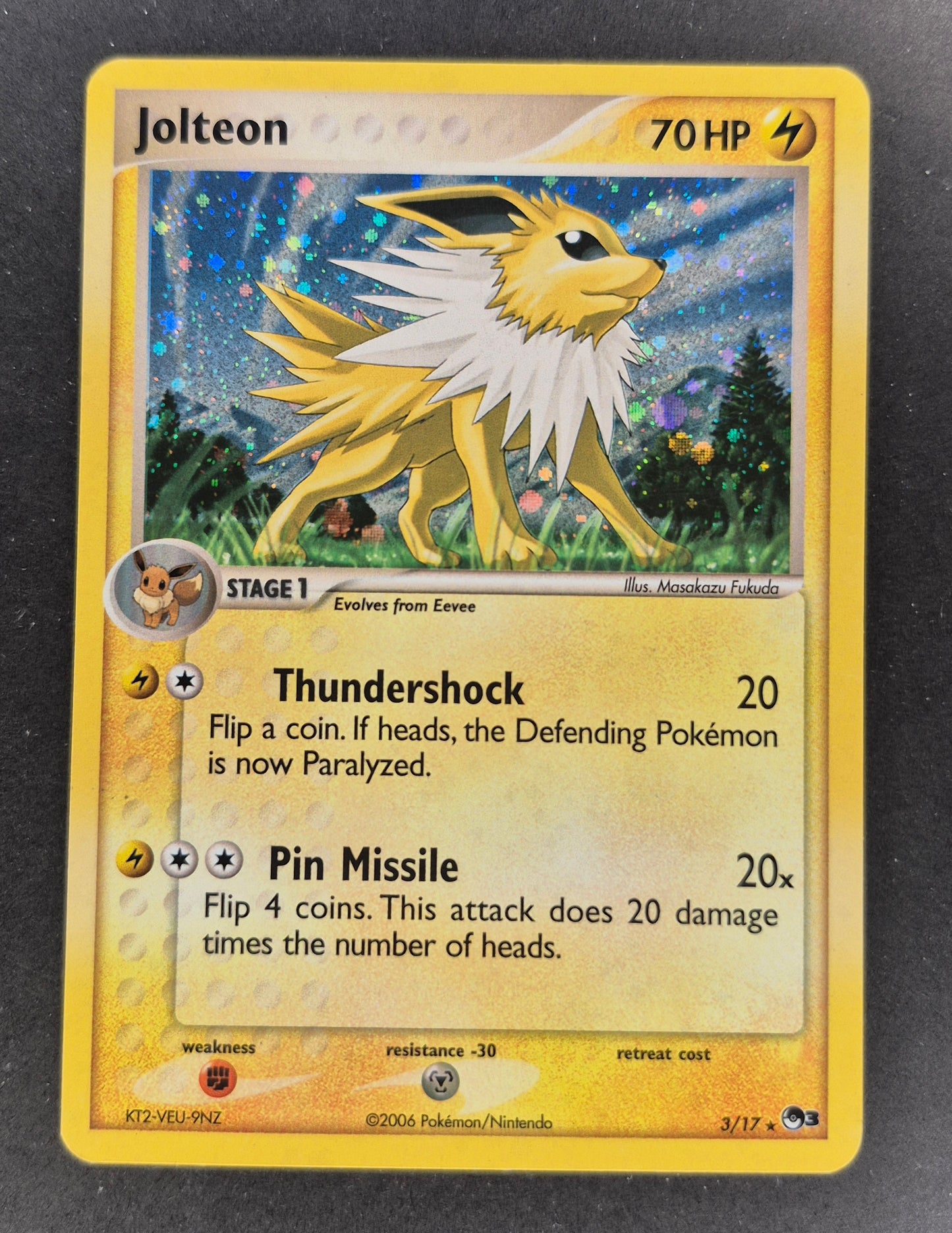 Pokémon TCG Jolteon 3/17 Rare Holo Pop Series 3 Promo LP