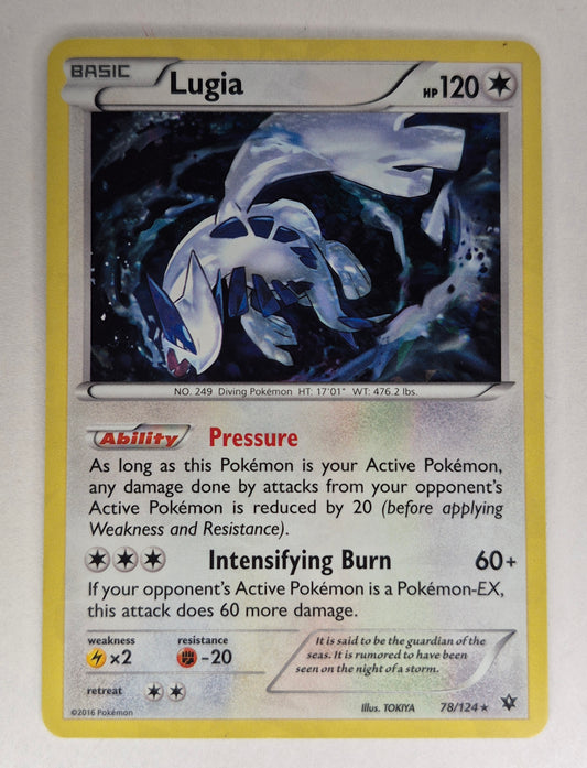 2016 Lugia - 78/124 Fates Collide (Pokemon) Cracked Ice Holo Rare - LP
