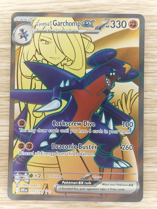Pokemon Cynthia's Garchomp ex - 215/182 - Ultra Rare - Destined Rivals - NM