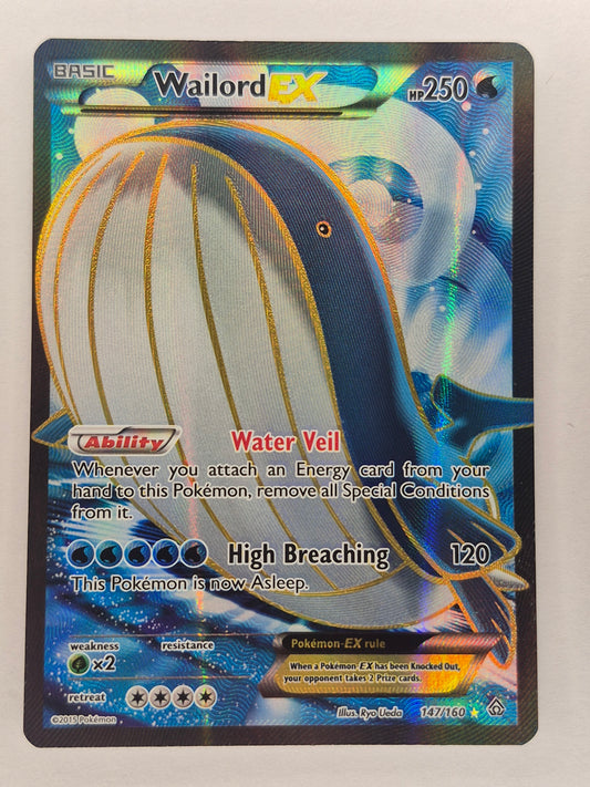 Wailord EX 147/160 - Ultra Rare Full Art - Primal Clash - Pokemon TCG - NM