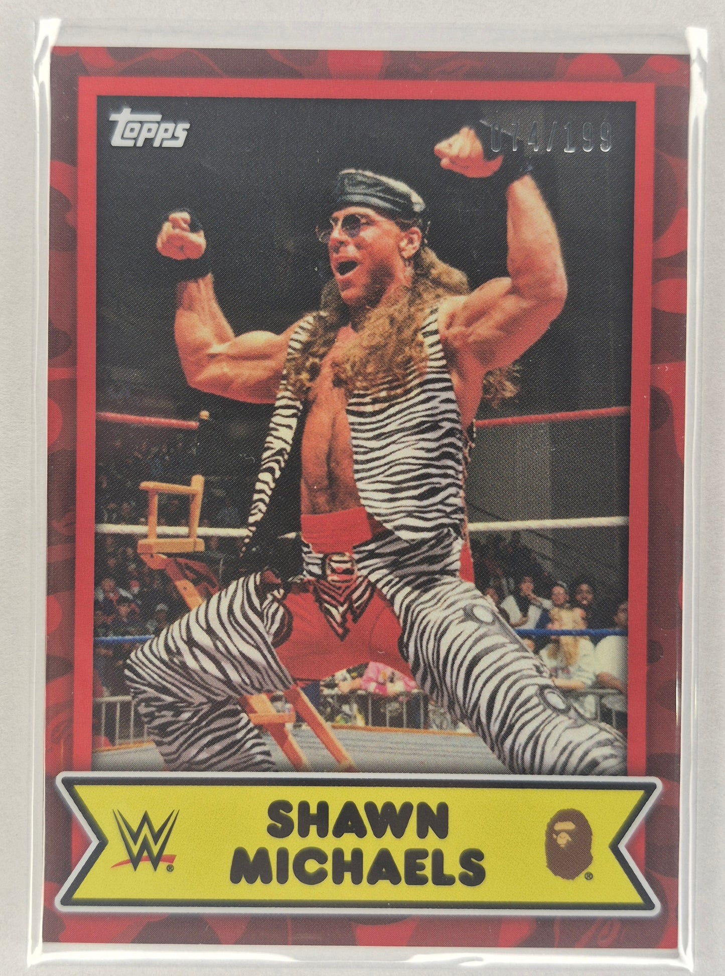 2025 Topps WWE x BAPE #20 Shawn Michaels Red Camo 074/199