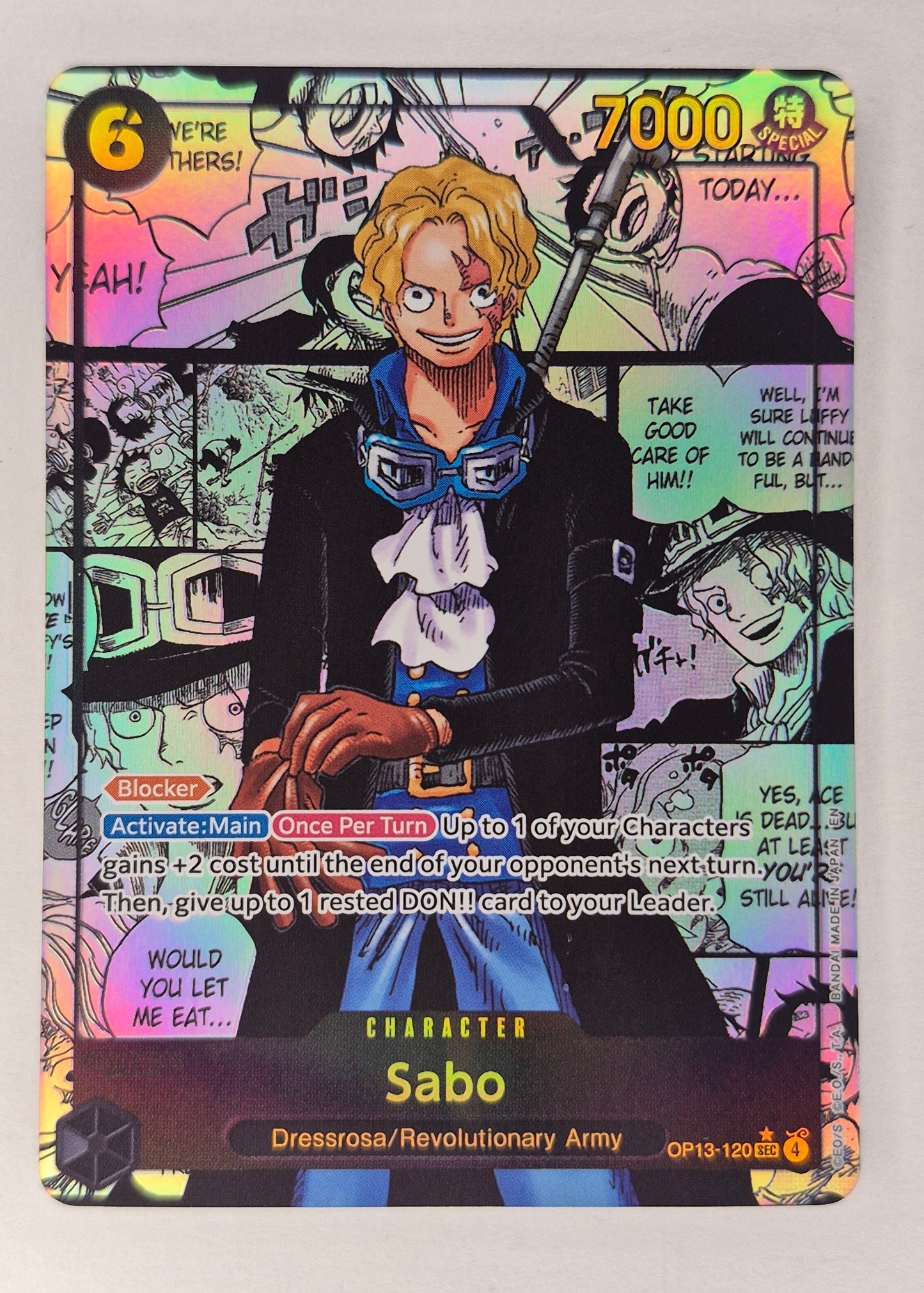 Sabo Op13-120 carrying On His Will Manga Alternate Art ONE PIECE NM