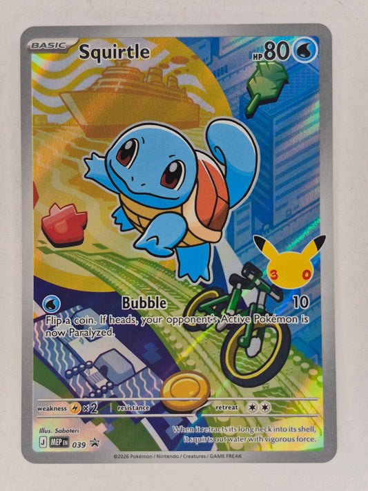 2026 First Partner Illustration Squirtle Promo Full Art Holo MEP 039  Pokémon TCG NM