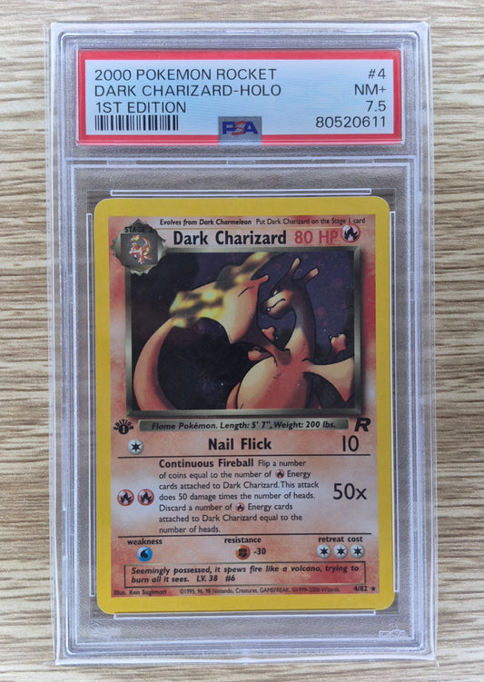 2000 Pokémon Rocket 4/82 Dark Charizard Holo PSA 7.5