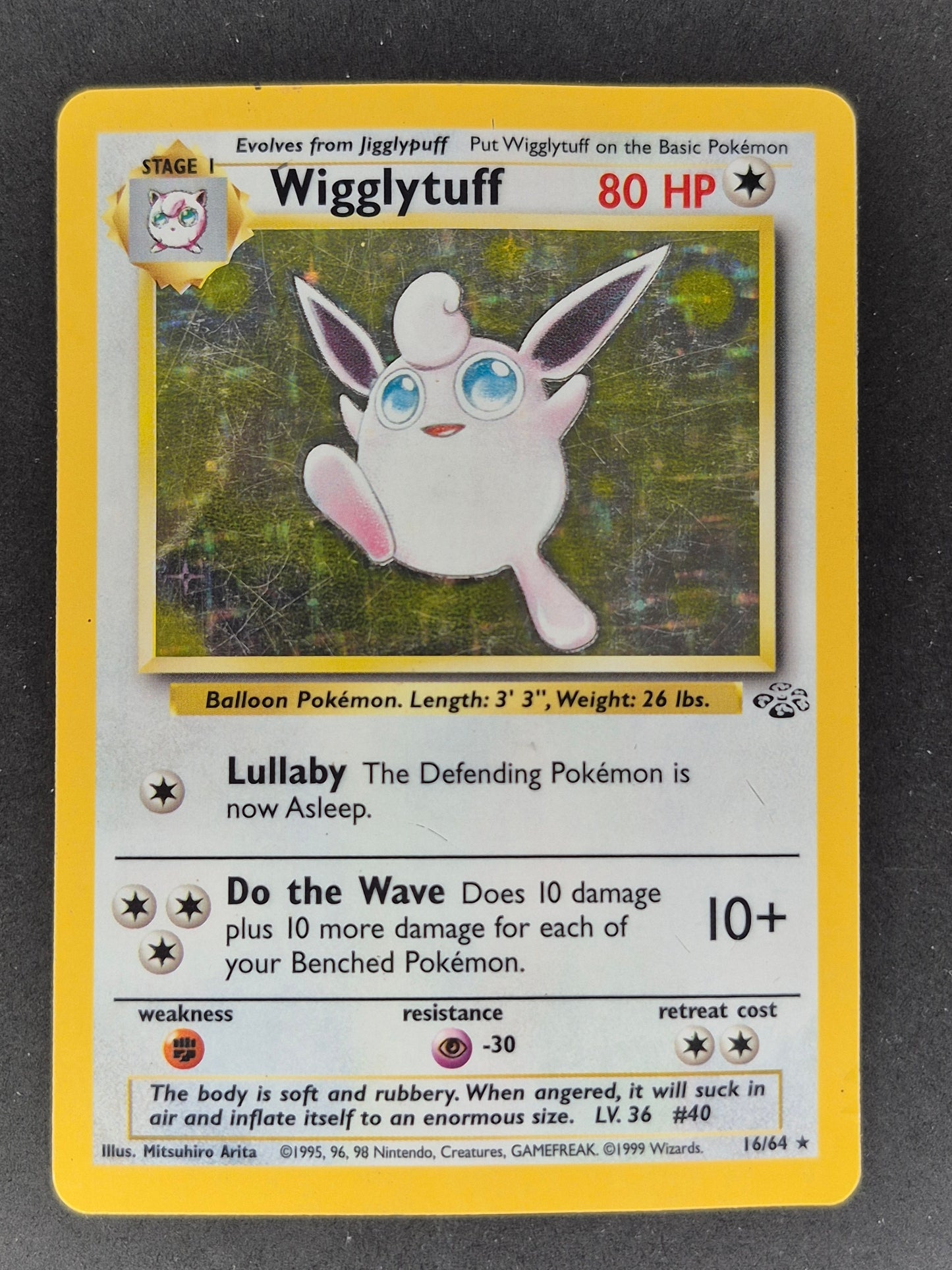 1999 WOTC Jungle 16/64 Wigglytuff Holo HP