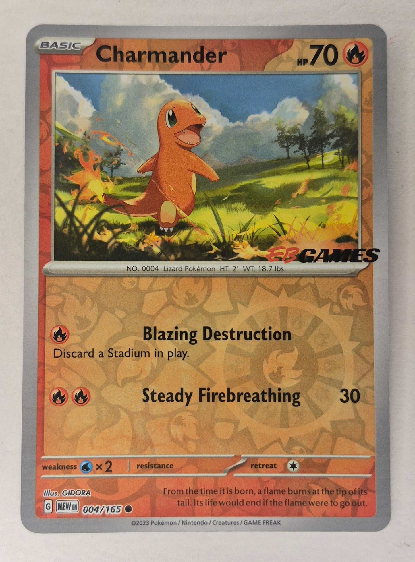 Charmander 004/165 Pokemon 151 EB GAMES Stamp Promo