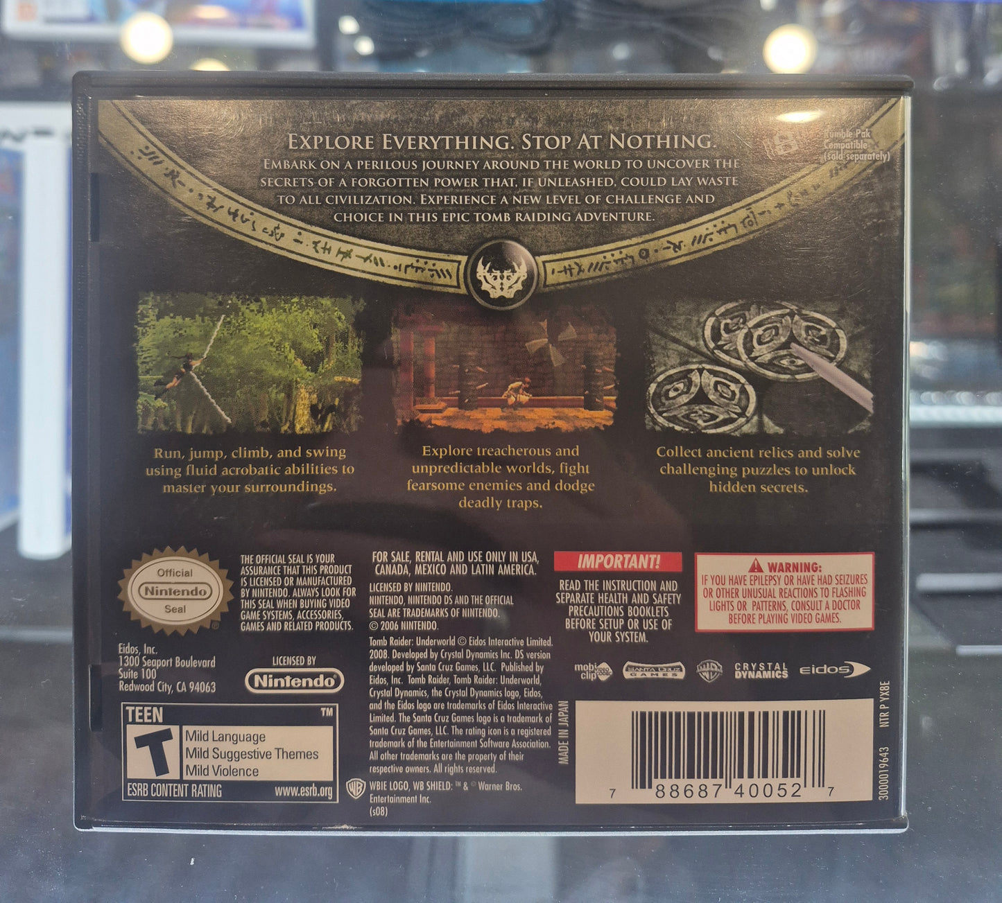 Nintendo DS CIB Tomb Raider Underworld Tested USA VGC