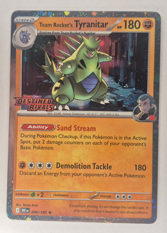 Team Rockets Tyranitar 096/182 - Cosmo Holo - Destined Rivals Stamped - Pokemon NM