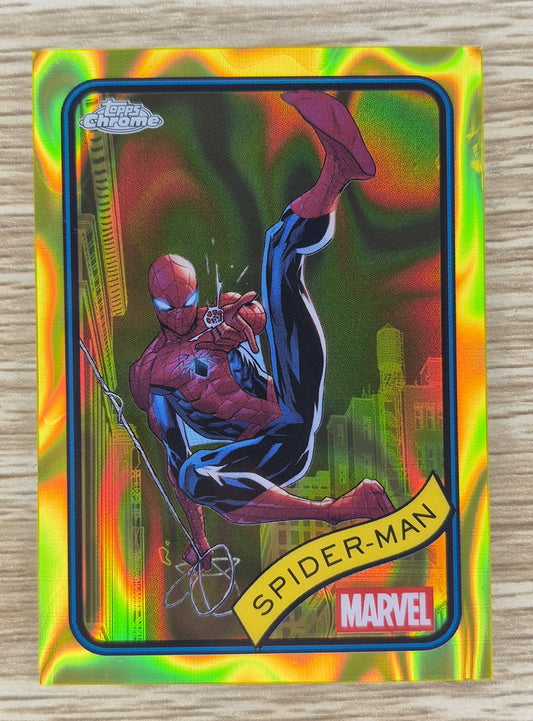 Marvel Topps Chrome 2025 Yellow Lava Spider-Man #101